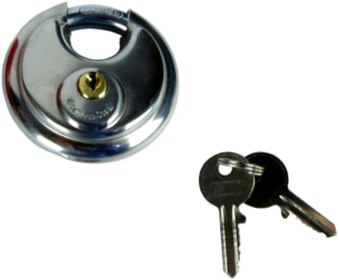 Pack of 24 Stainless Steel 70mm Round Disc Padlocks Keyed Alike with Shielded Shackle I5864