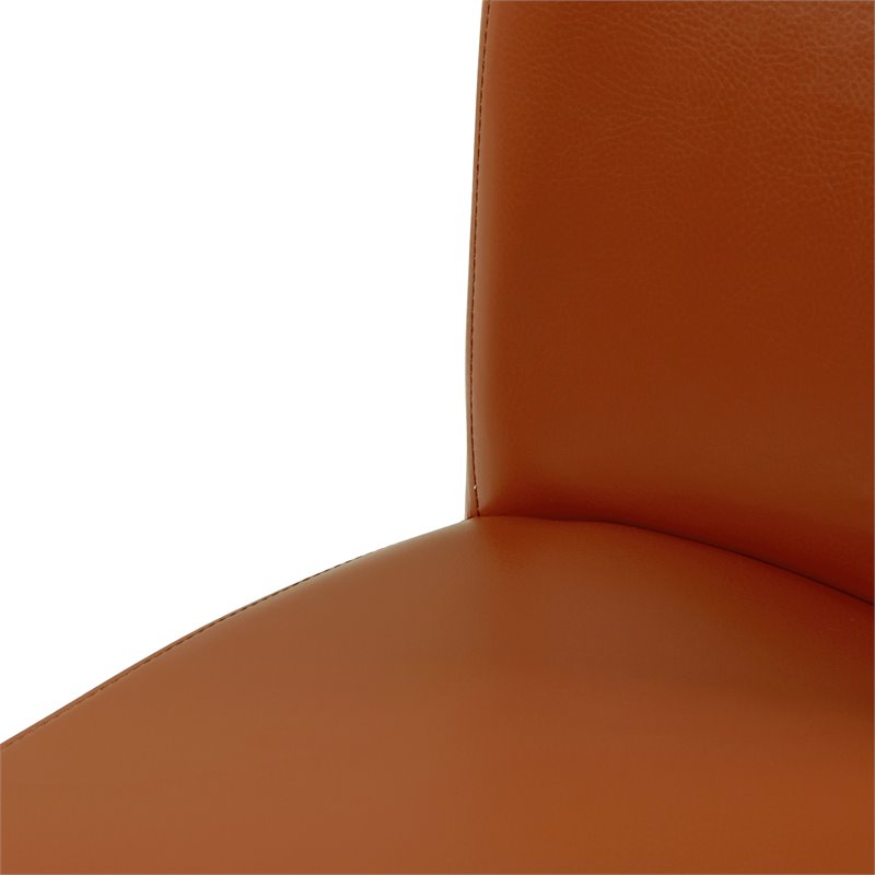 26" Bonded Leather Counter Stool in Orange - Set of 3 X938