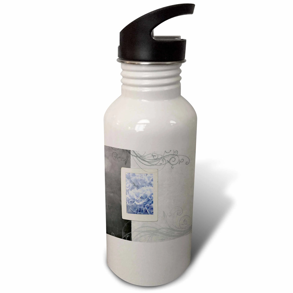 Blue Hydrangea Wedding Floral 21 oz Sports Water Bottle V2675