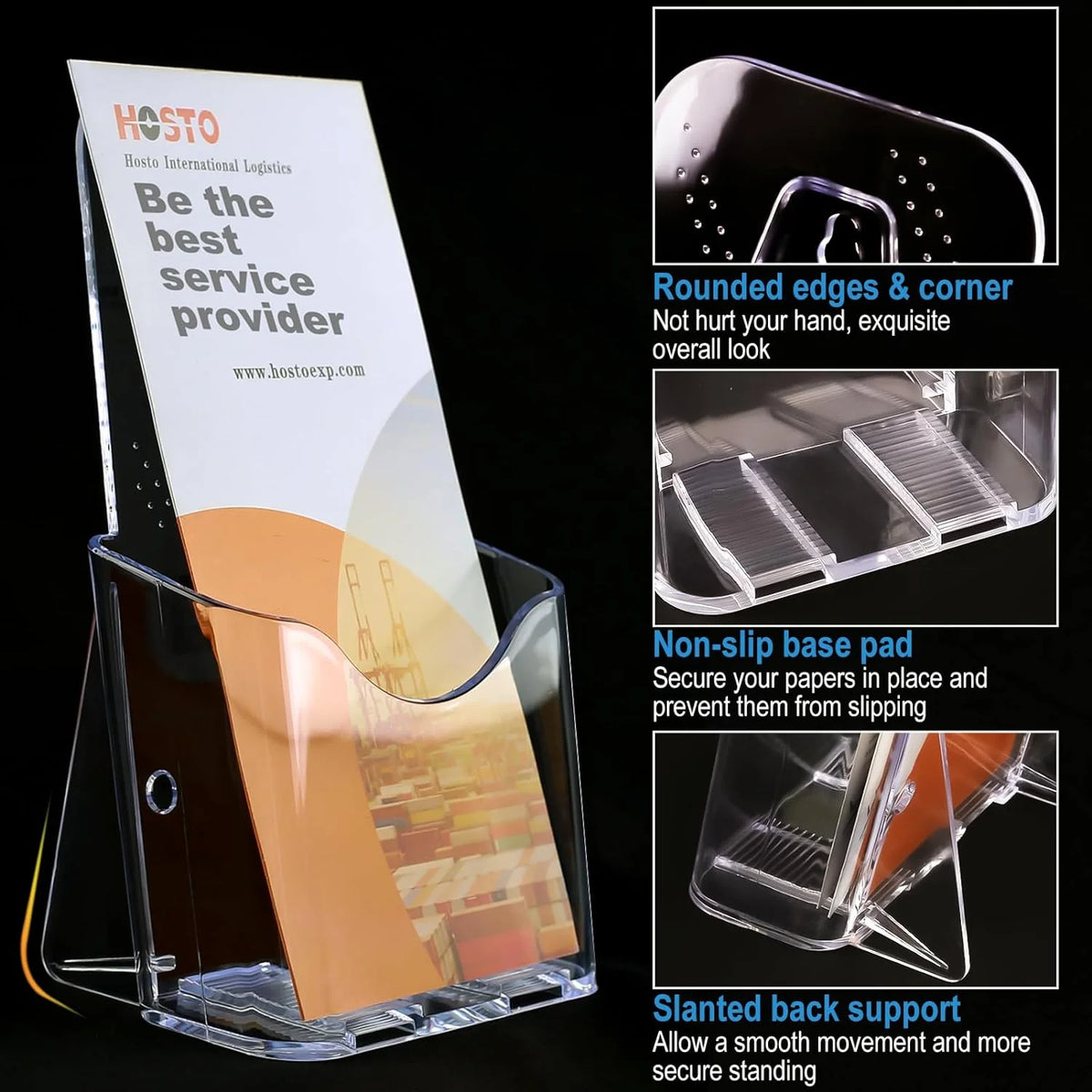 8 Pack Acrylic Brochure Holder Clear Plastic Rack Card Holder H34495