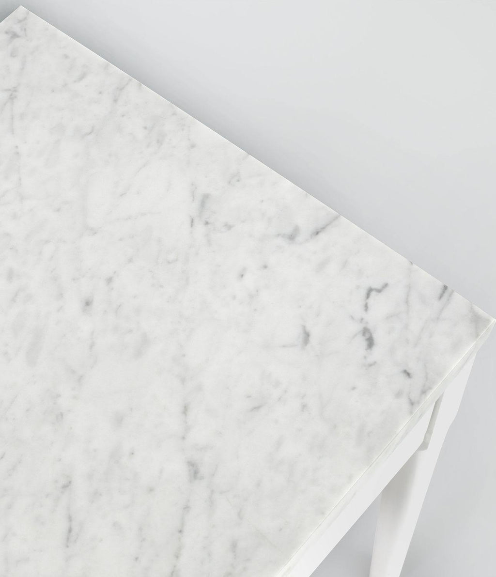 18x22 Square White Marble Side Table B85530
