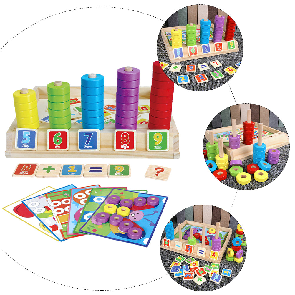 Wooden Math Puzzle Building Blocks Toy D184425