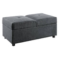 Gray Wood Storage Ottoman with Chair A353