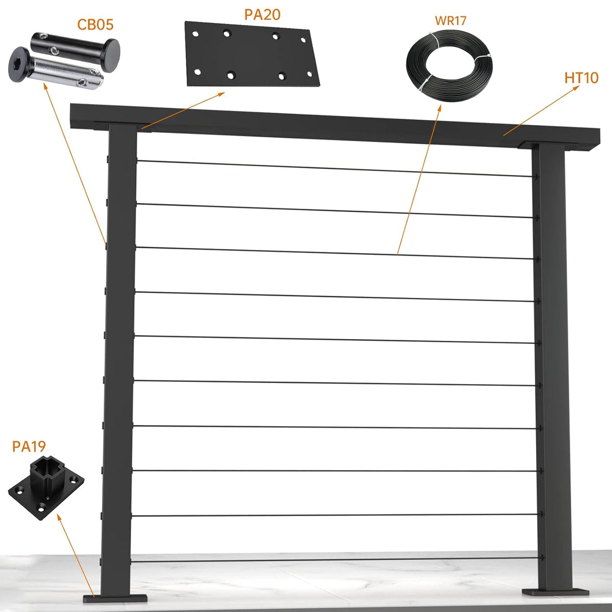 Black Powder Coated Aluminum Post Pack of 2 V68366