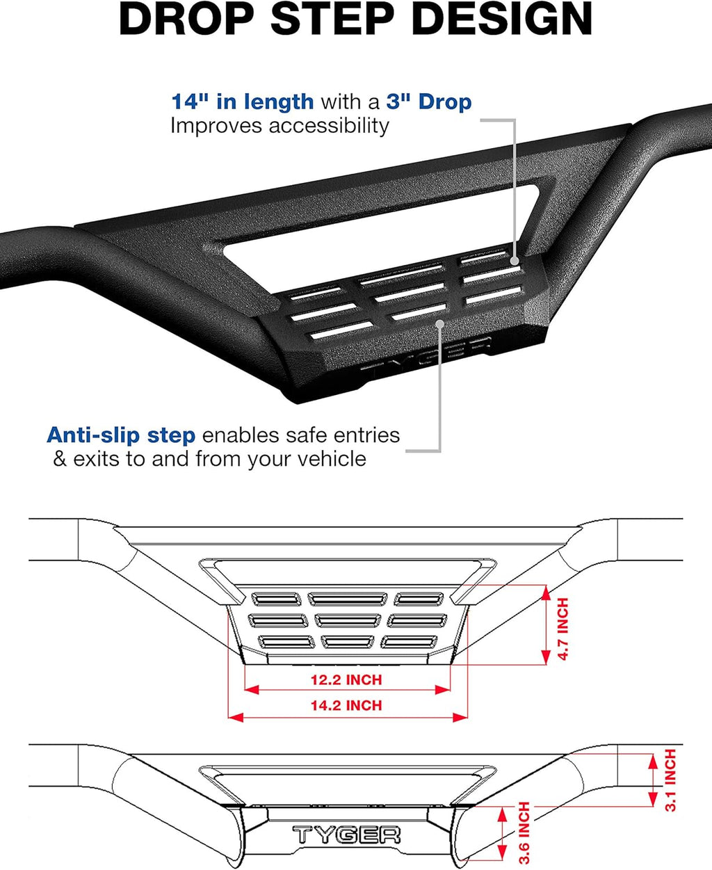 Textured Black Running Boards F9199