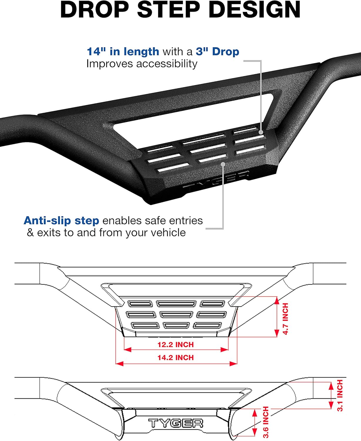 Textured Black Running Boards F9199