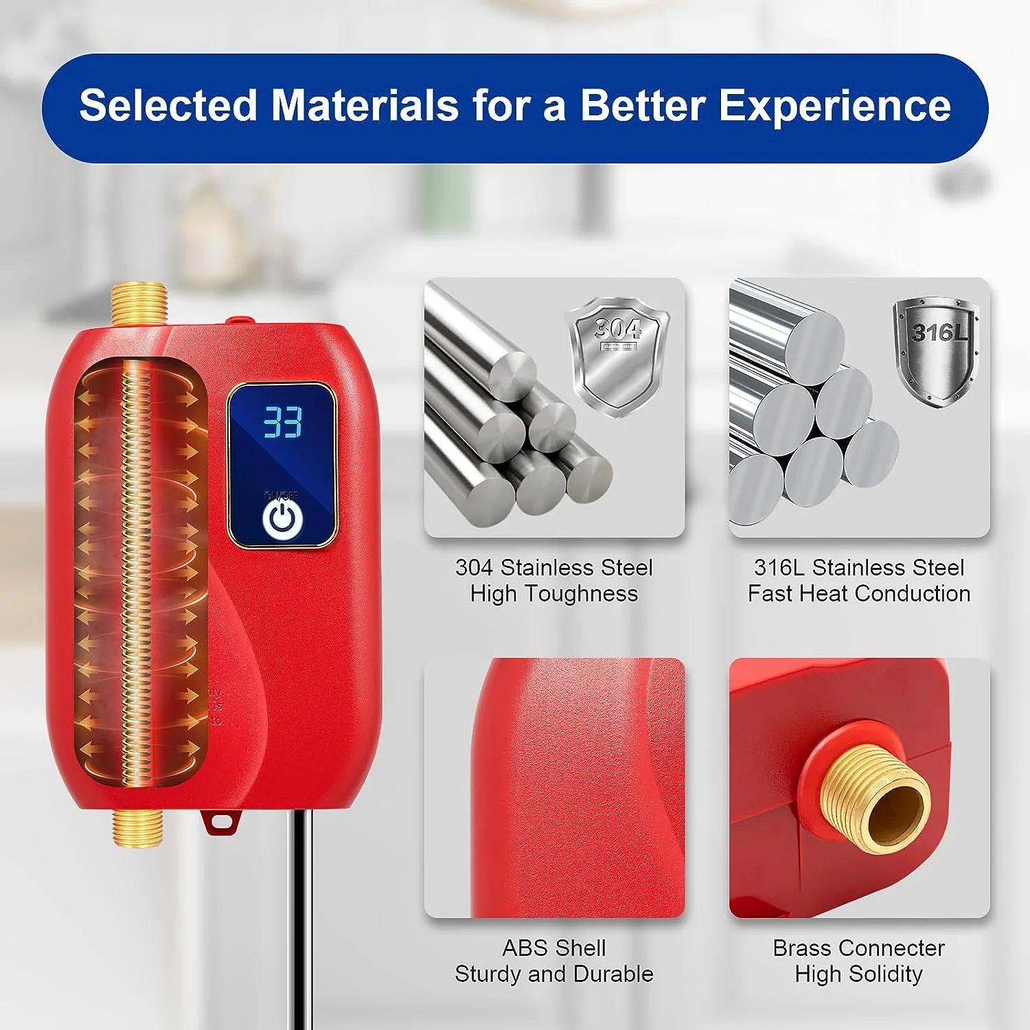 3000W Instant Electric Tankless Water Heater P1534