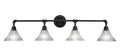 Vintage 4 Light 44 inch Bath Bar in Dark Granite with Frosted Crystal Glass C481202