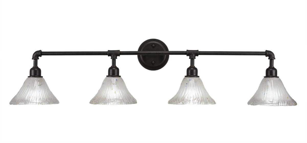 Vintage 4 Light 44 inch Bath Bar in Dark Granite with Frosted Crystal Glass C481202