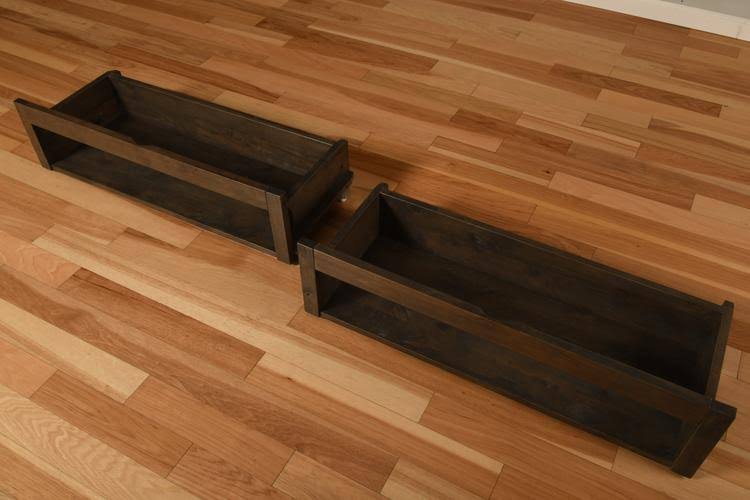 Rustic Walnut Finish Full Futon with Storage Drawers J9696