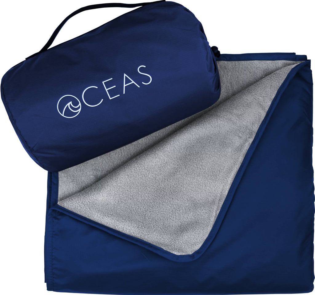 Blue Gray Polyester Throw O2836