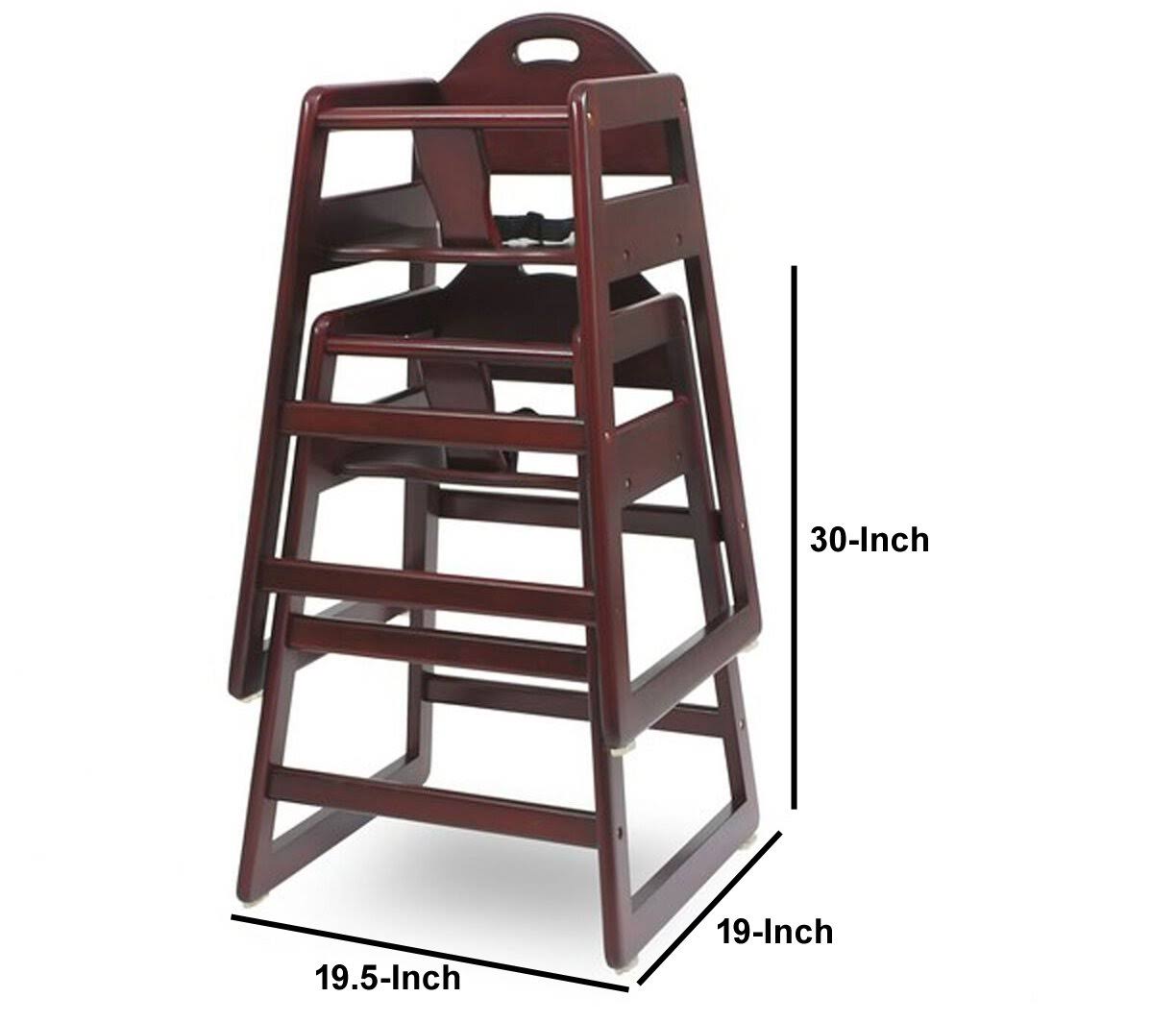 Cherry Brown Wooden High Chair with Safety Belt U293243