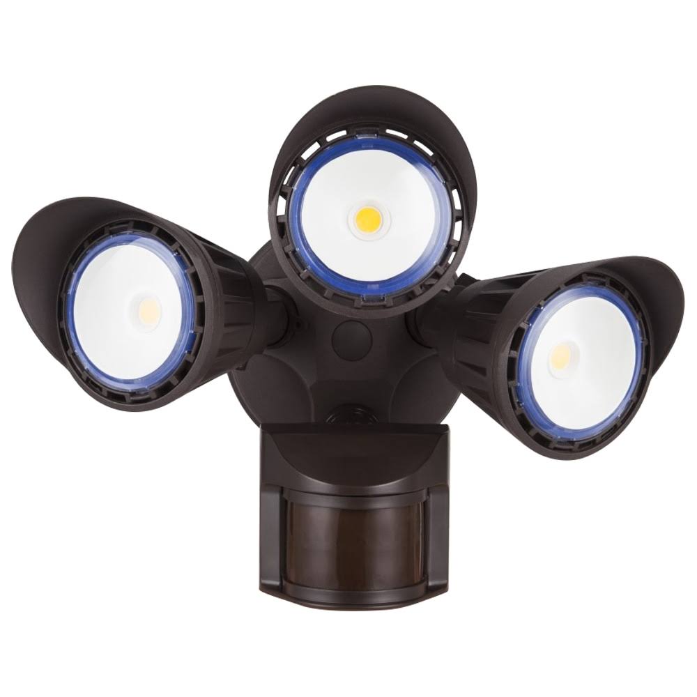 Bronze LED Security Lights with Motion Sensor, Three Heads W6682