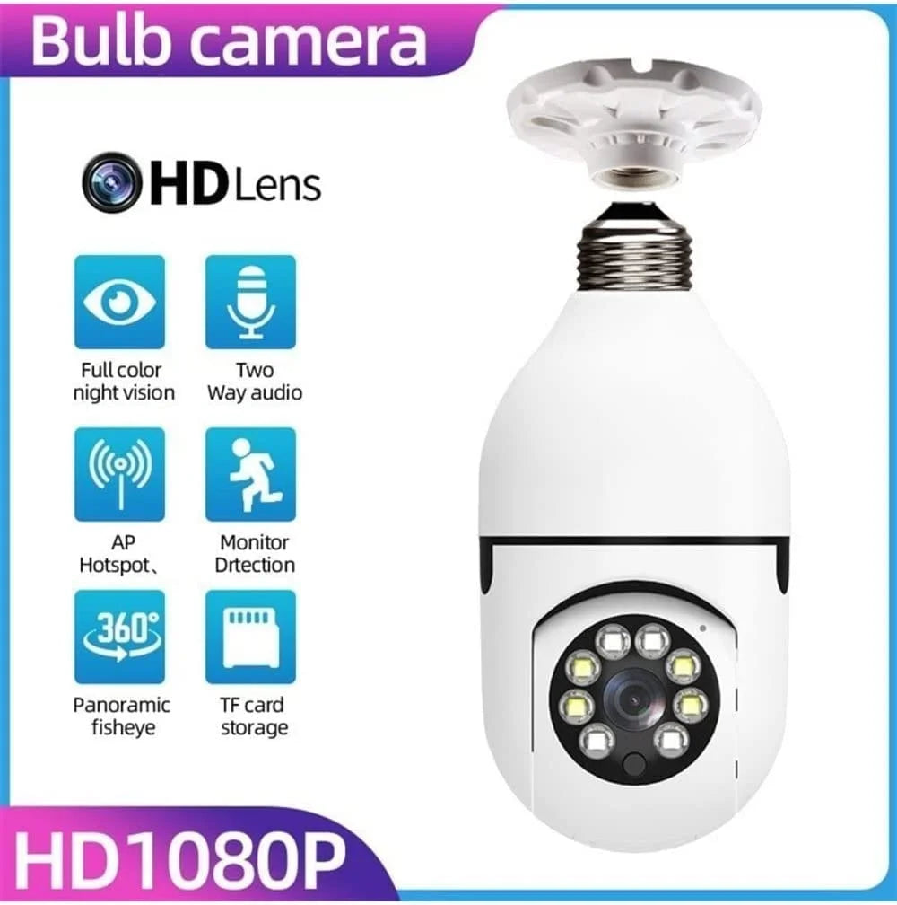2 Pack 1080p 360 Light Bulb Security Camera E24458