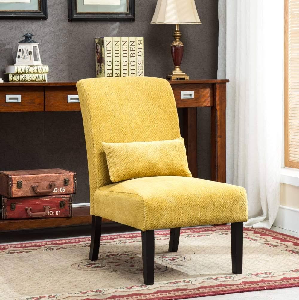 Orange Chenille Armless Accent Chair X491