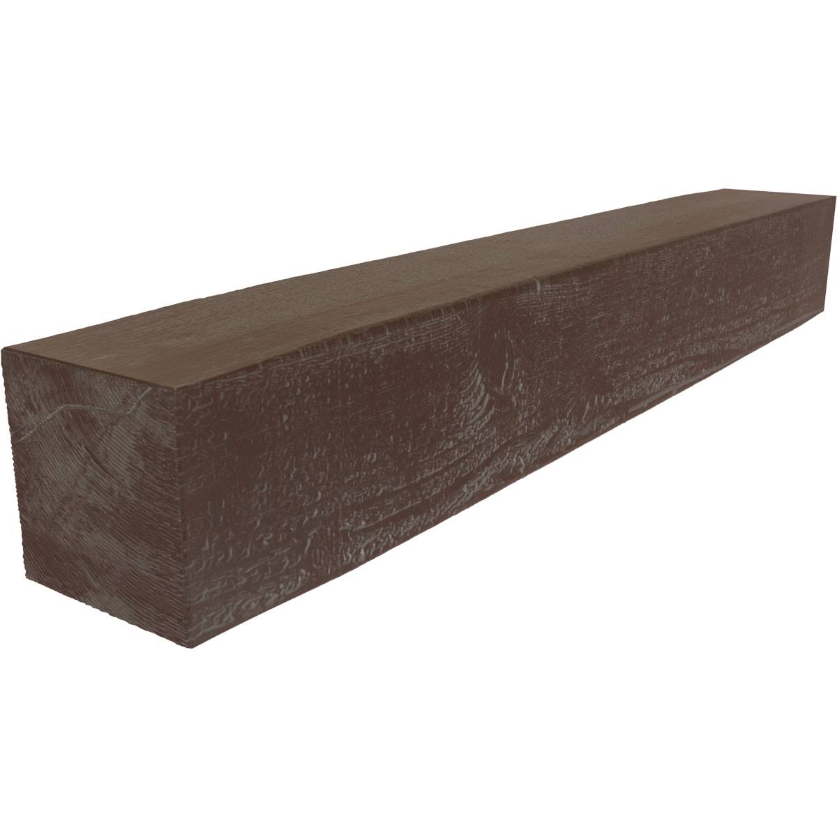 Rough Sawn Faux Wood Fireplace Mantel, Aged Pecan S369