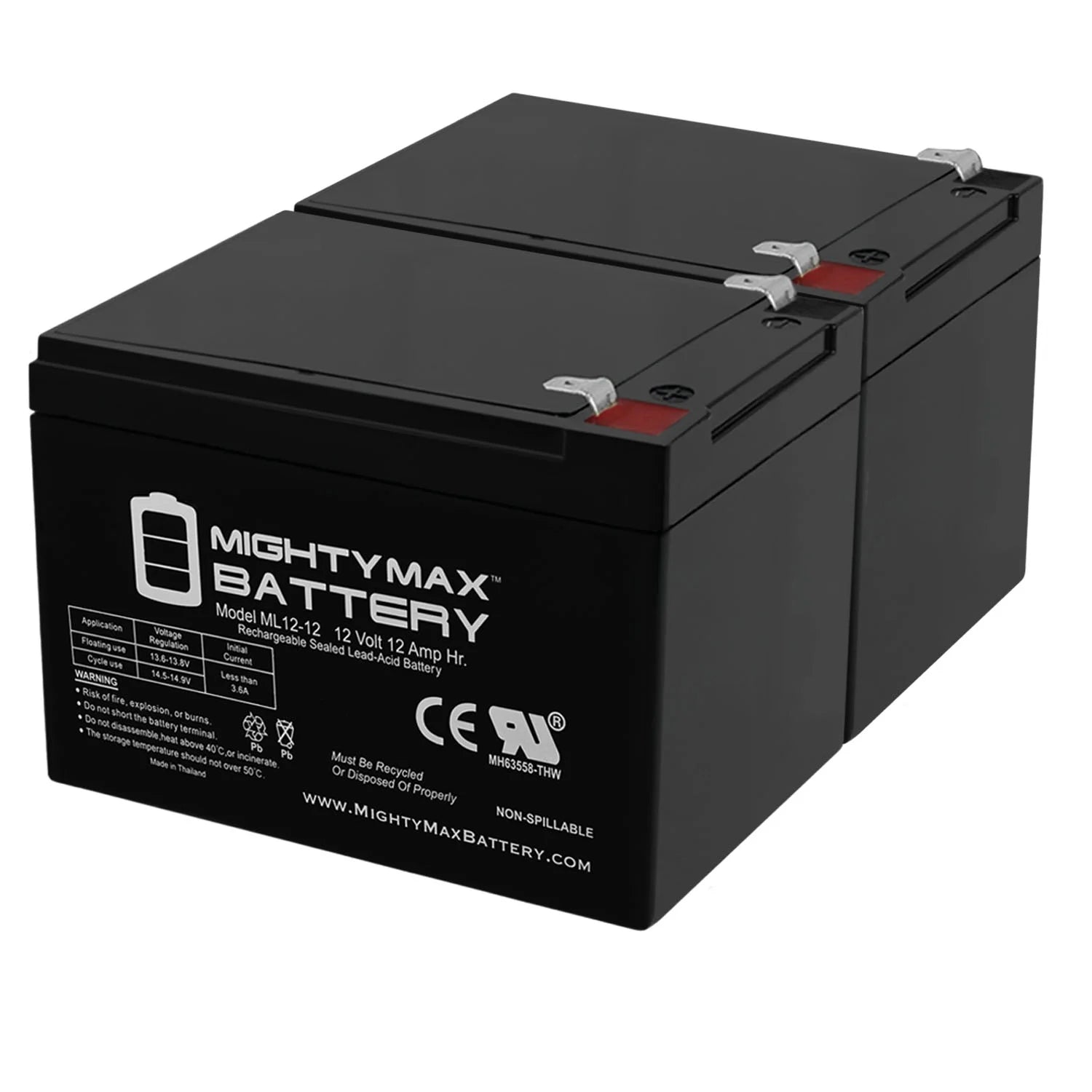 12V 12Ah F2 Scooter Battery - 2 Pack J176