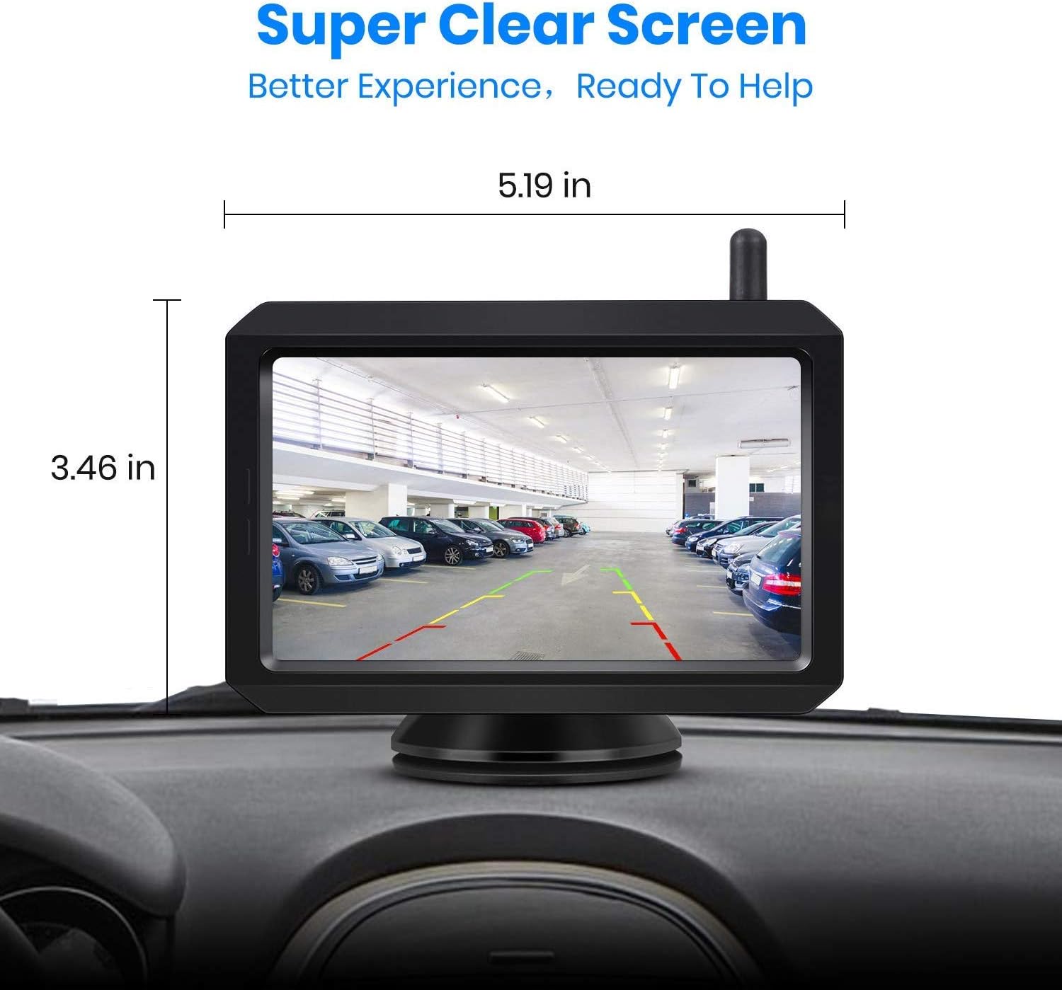 720P Digital Wireless Backup Camera with 2 Cameras and 5 TFT Monitor M2540