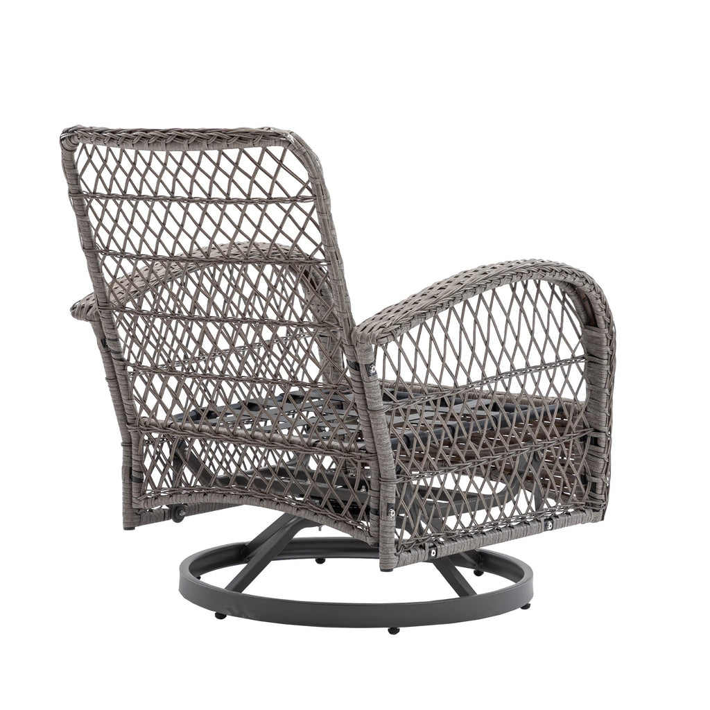 3 Pc Outdoor Swivel Rocker Patio Chairs - Blue M545