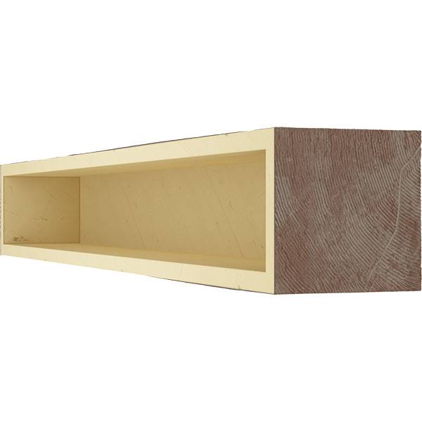 Rough Sawn Faux Wood Fireplace Mantel, Aged Pecan S369