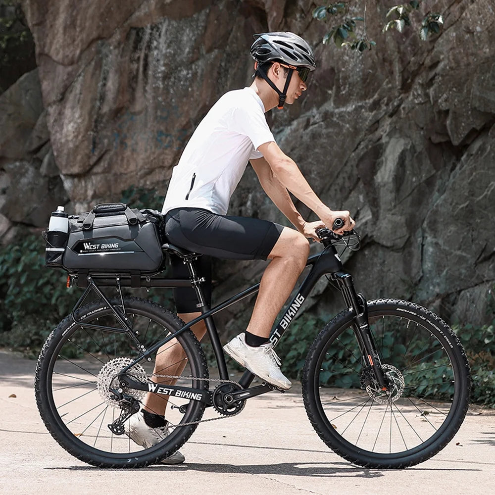 Expandable Bike Rear Storage Bag with Rack U8854