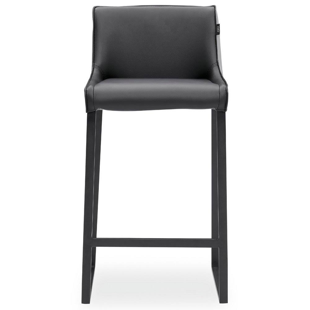 Black and Dark Gray Leatherette Counter Stool K90788