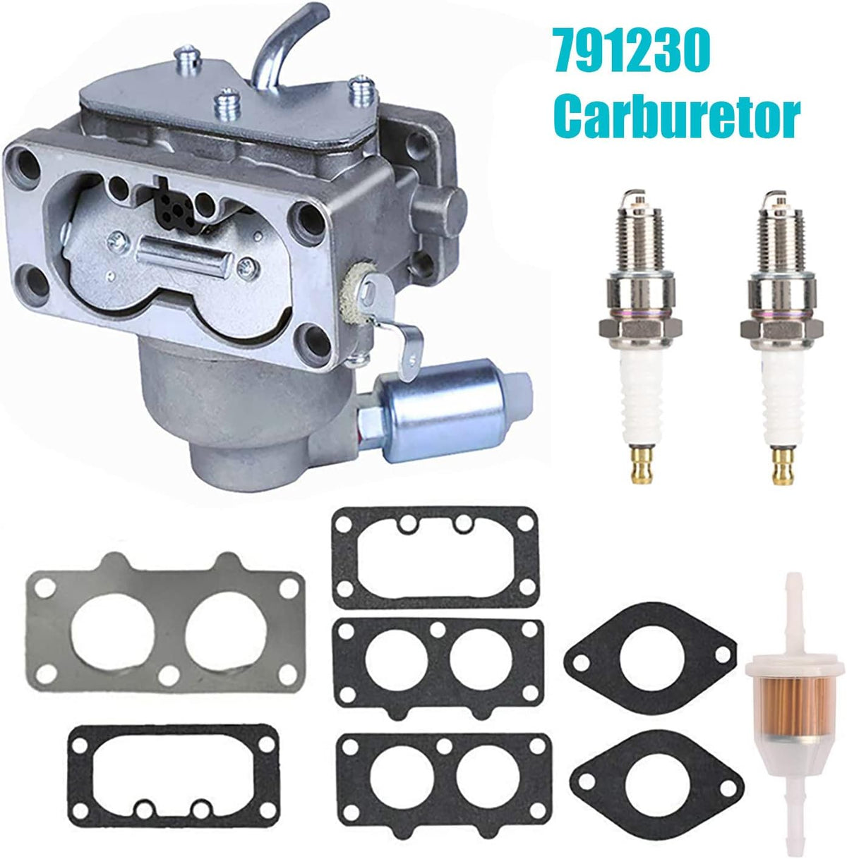 Carburetor Compatible with Briggs and Stratton V-Twin Engine, Manual Choke, Pack of 2 T86509