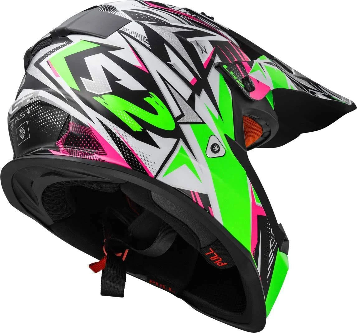 White/Green/Pink XXL Cross Helmet O264219