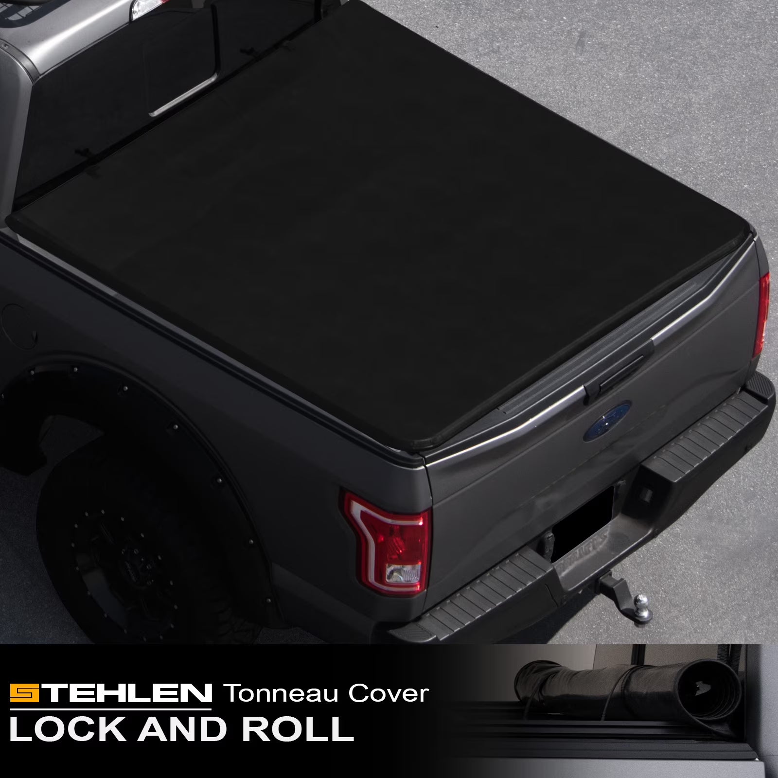 Black Lock And Roll Up Tonneau Cover O1062