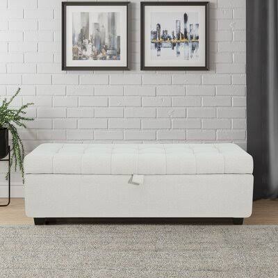 Wide Tufted Rectangle Storage Ottoman M7291
