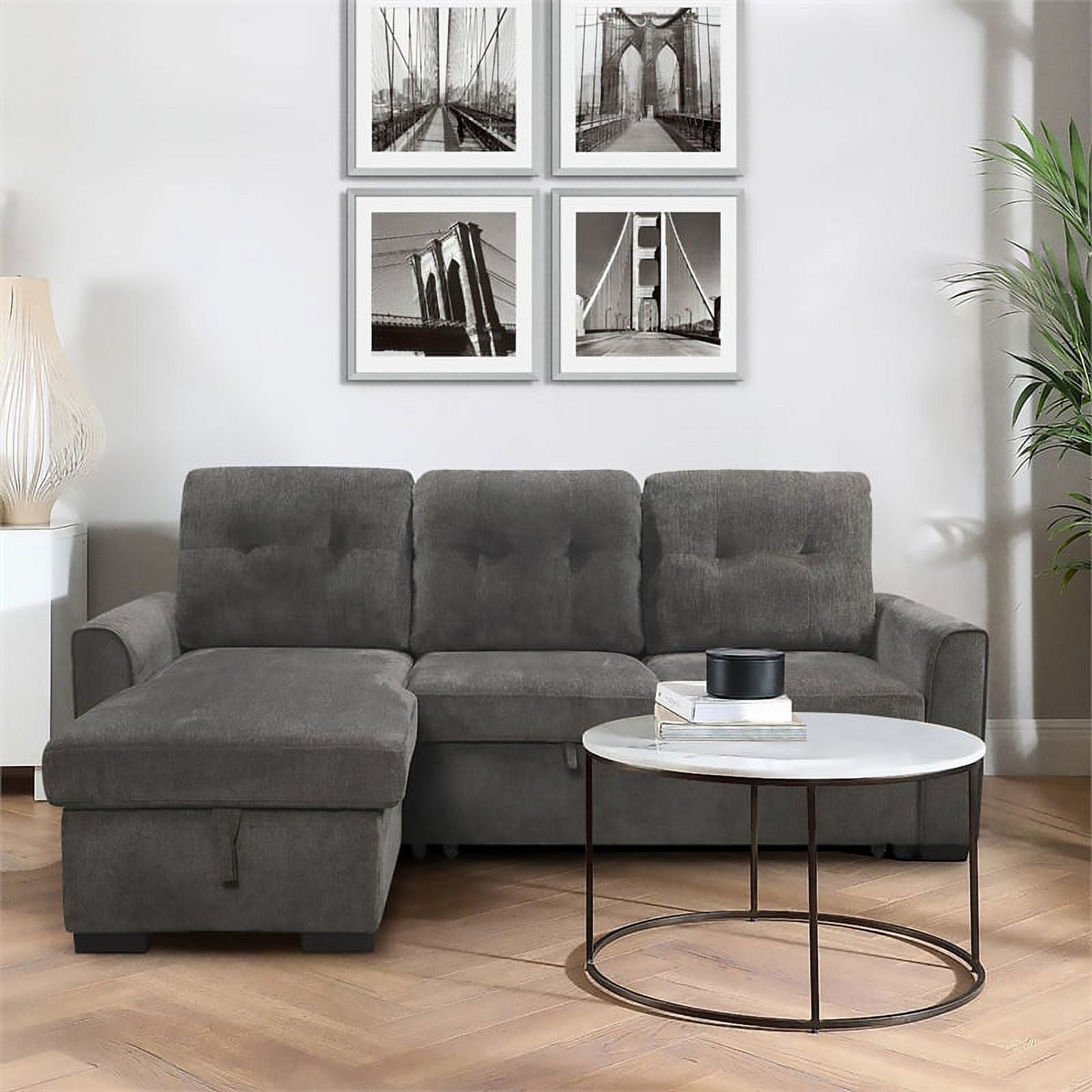 Dark Gray Reversible Sectional P75152