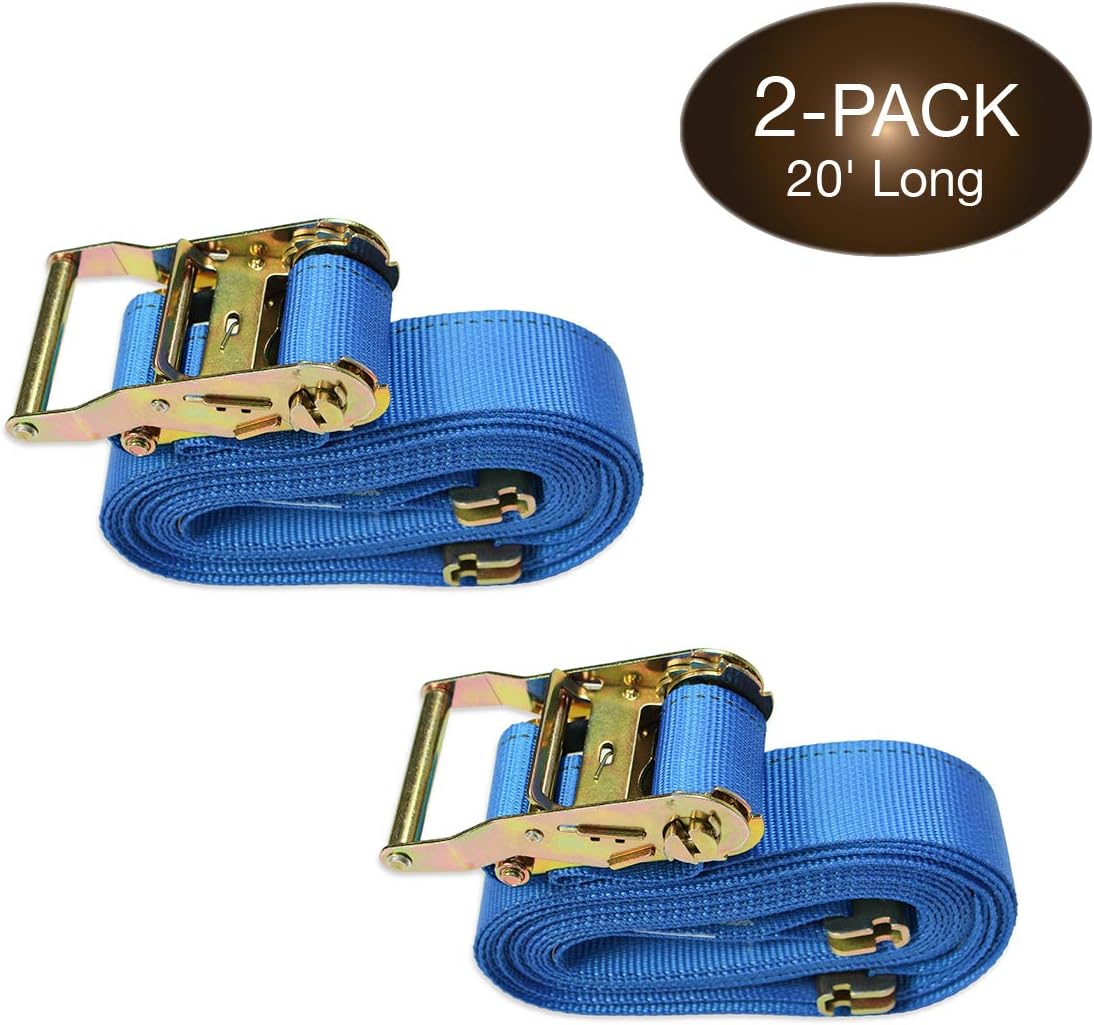 Blue Polyester E-Track Ratcheting Cargo Tie-Downs M10174