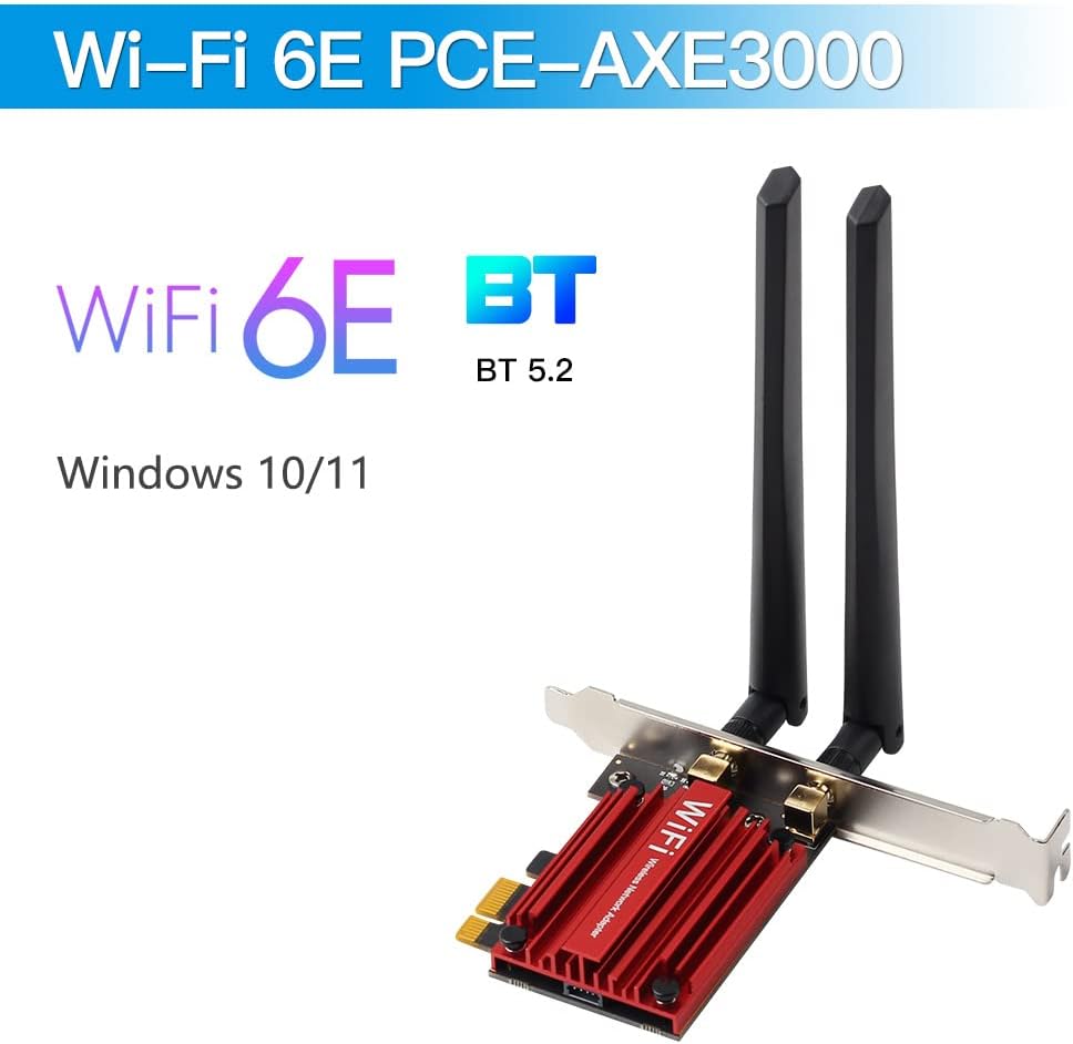WiFi 6E PCI-E Tri-Band Wireless Adapter 5400Mbps 802.11AX 160MHZ PCIe Network Card Pack of 2 Q1316