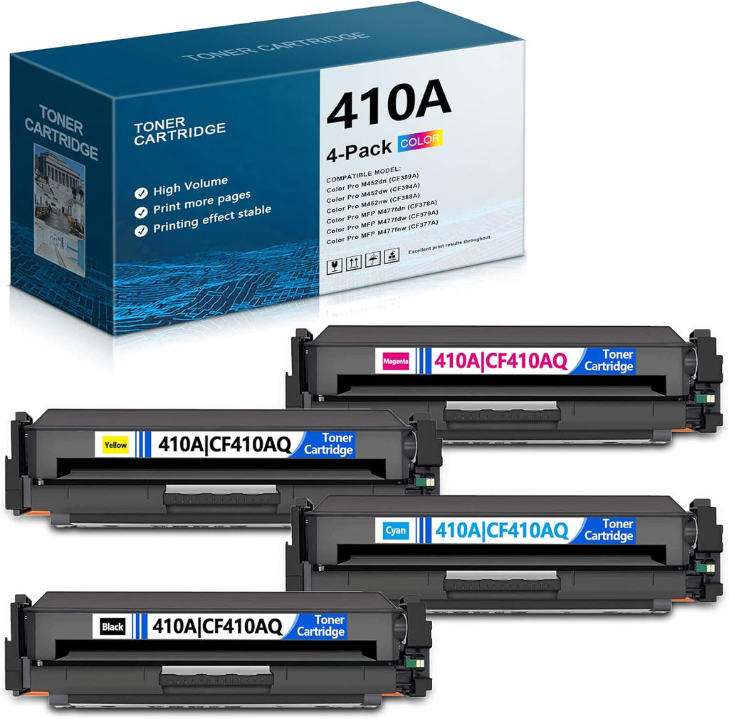 4 Pack Toner Cartridge for HP Color Pro Printer (1Black/1Cyan/1Yellow/1Magenta) A125