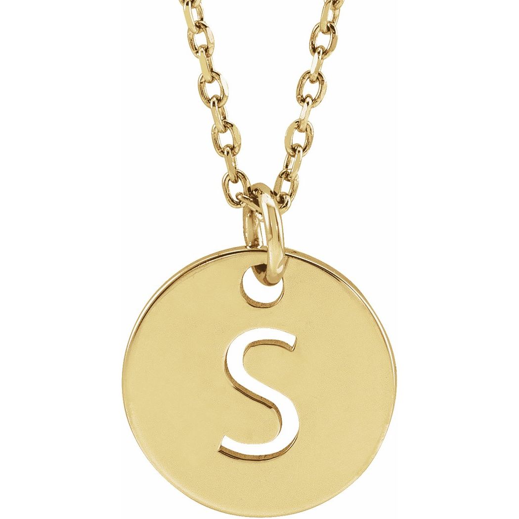 18k Yellow Gold Plated Sterling Silver Initial Necklace K798122