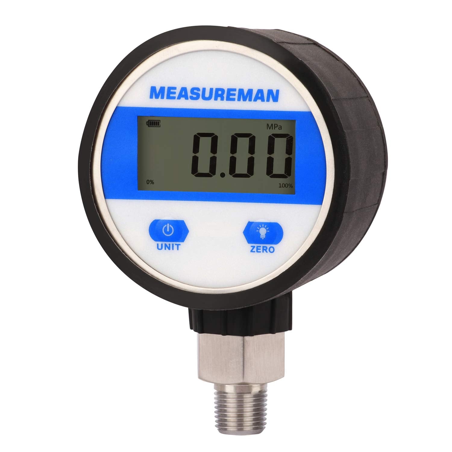 2-1/2" Digital Industrial Vacuum Gauge, Stainless Steel, -15psi, Pack of 2 D123806