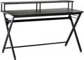 Black 55 inch Gaming Desk with Monitor Stand and Headphone Hook N37469