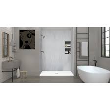 Cameo Single Threshold Shower Base with Center Drain B7129