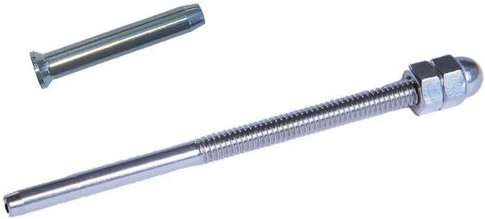 Stainless Steel Hand-Crimp Threaded Terminal Tensioner and Stemball Swage Combination Pack for 1/8 Cable Railing - Lot of 10 Pack E83450