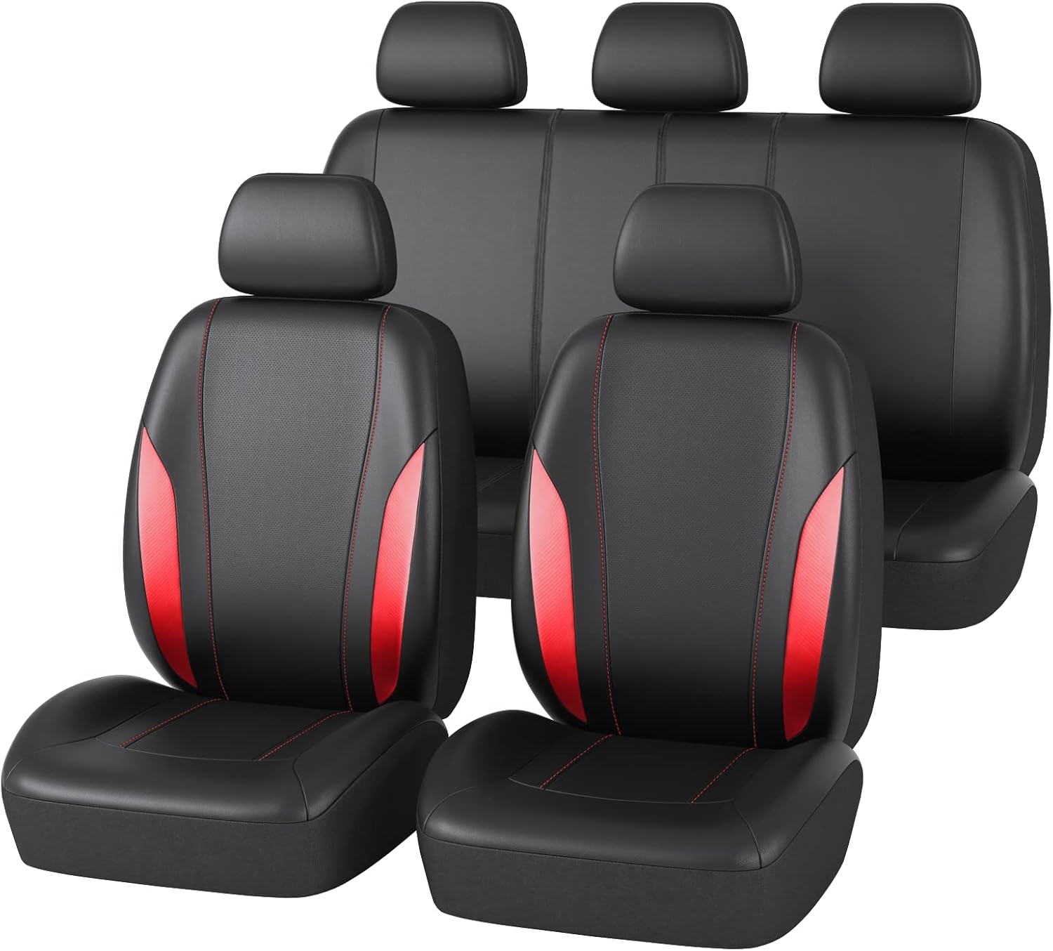 Carbon Leather Universal Car Seat Cover Full Set F91214