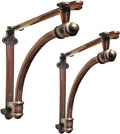 2 Pack Heavy Duty Rustic Black Iron Half Round Wall Shelf Bracket E204