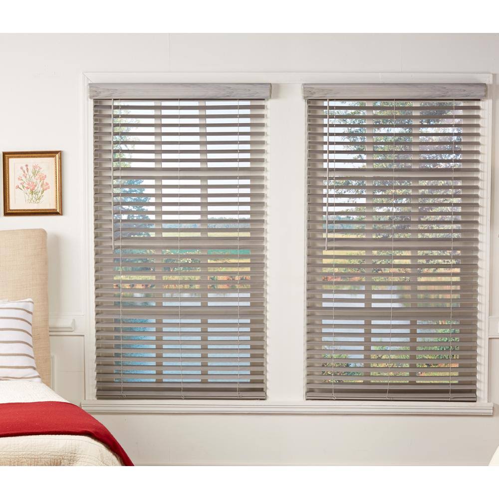 Room Darkening Cordless Faux Wood Blind 52.25 in. W x 64 in. L U47671