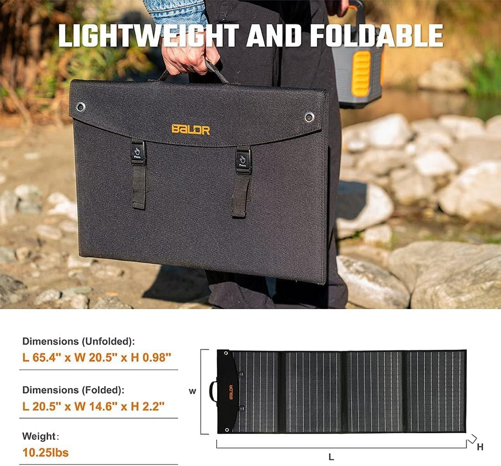 120W Foldable Solar Panel with 2 USB Ports & 18V DC Output W945