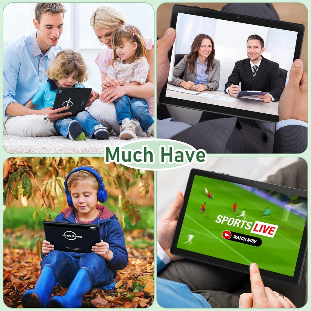 Black Android Tablet 10.1" 32GB Storage WiFi Bluetooth 4.2 C95002