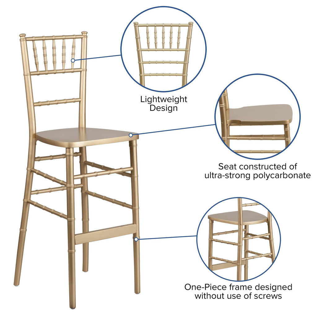 Gold Wood Chiavari Barstool M561010