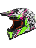 White/Green/Pink XXL Cross Helmet O264219