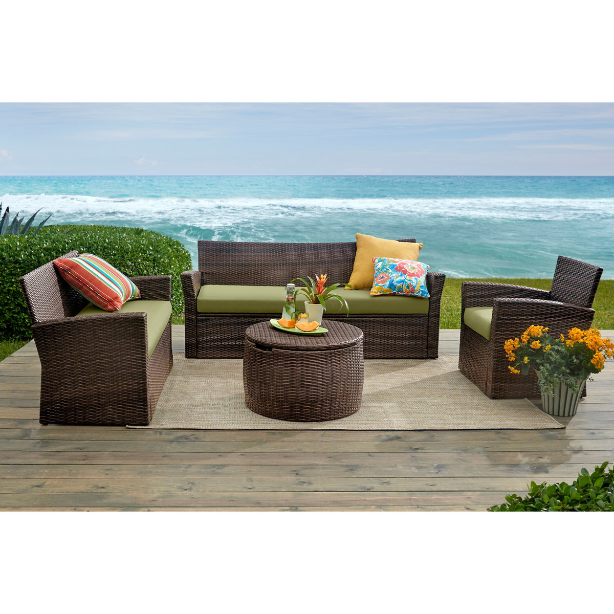 Brown Geranium Loveseat H3599