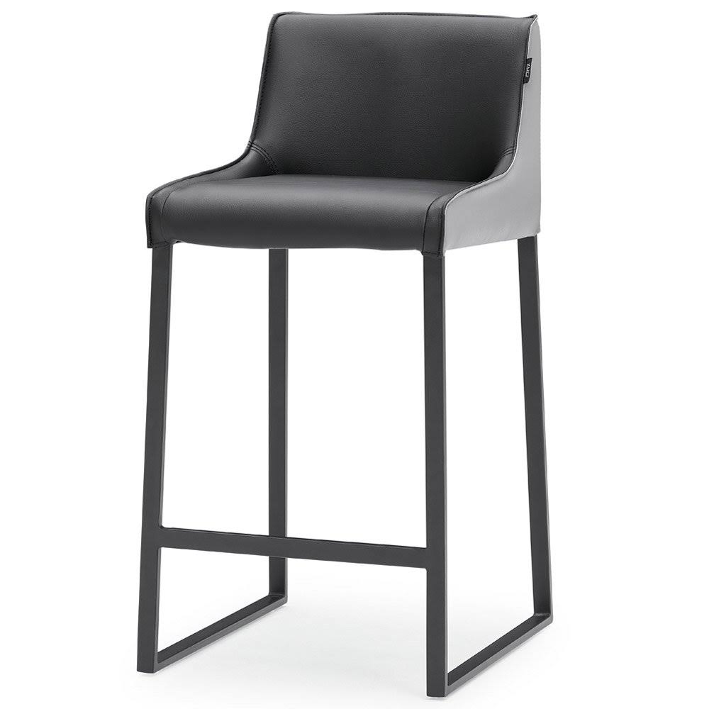 Black and Dark Gray Leatherette Counter Stool K90788