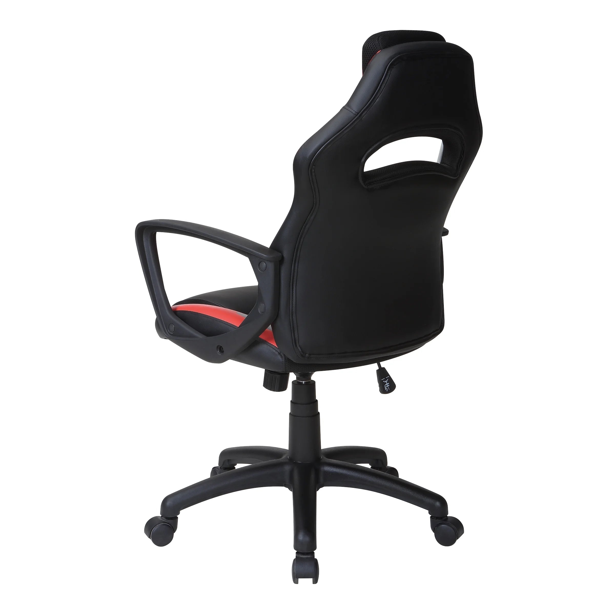 Black Faux Leather Gaming Chair with Red Accents S9805