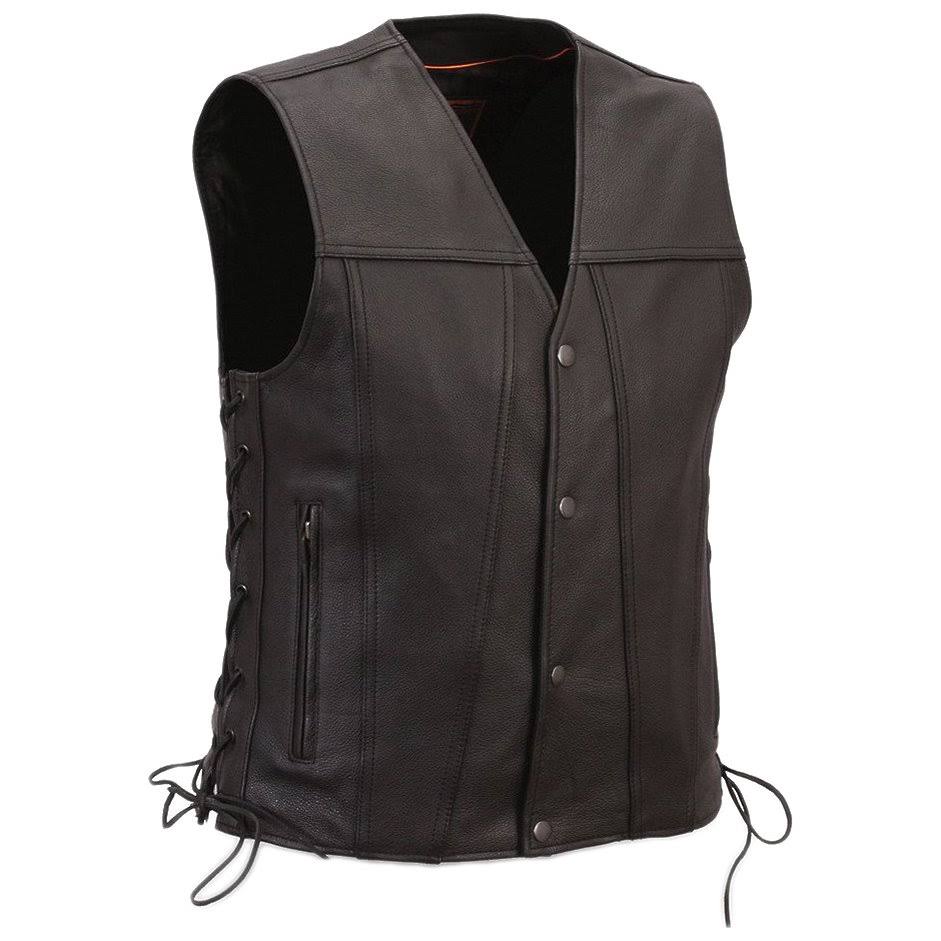 Black 2XL Motorcycle Vest W856